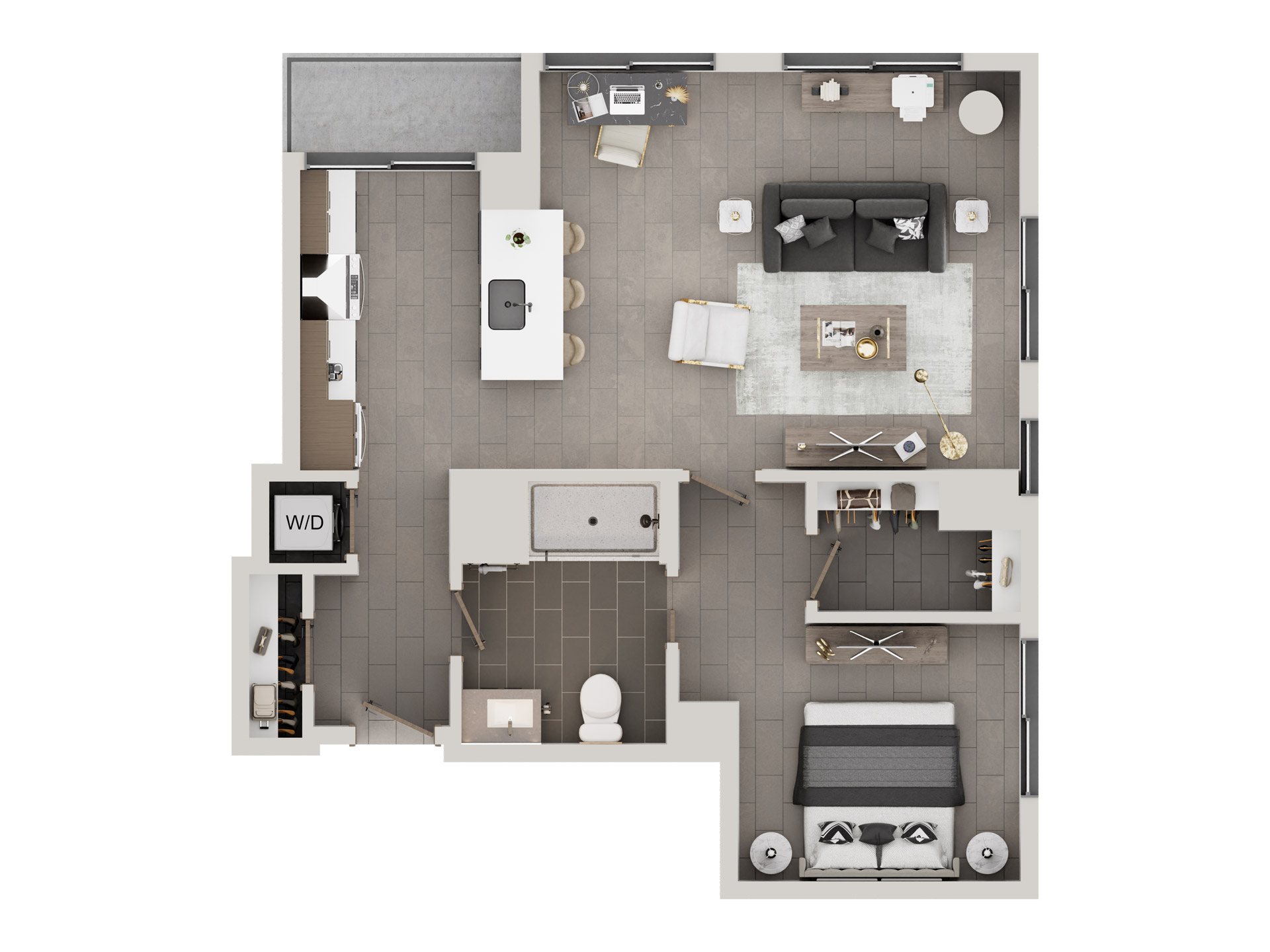 3D floor plan image for apartment W803 at Randolph Perimeter